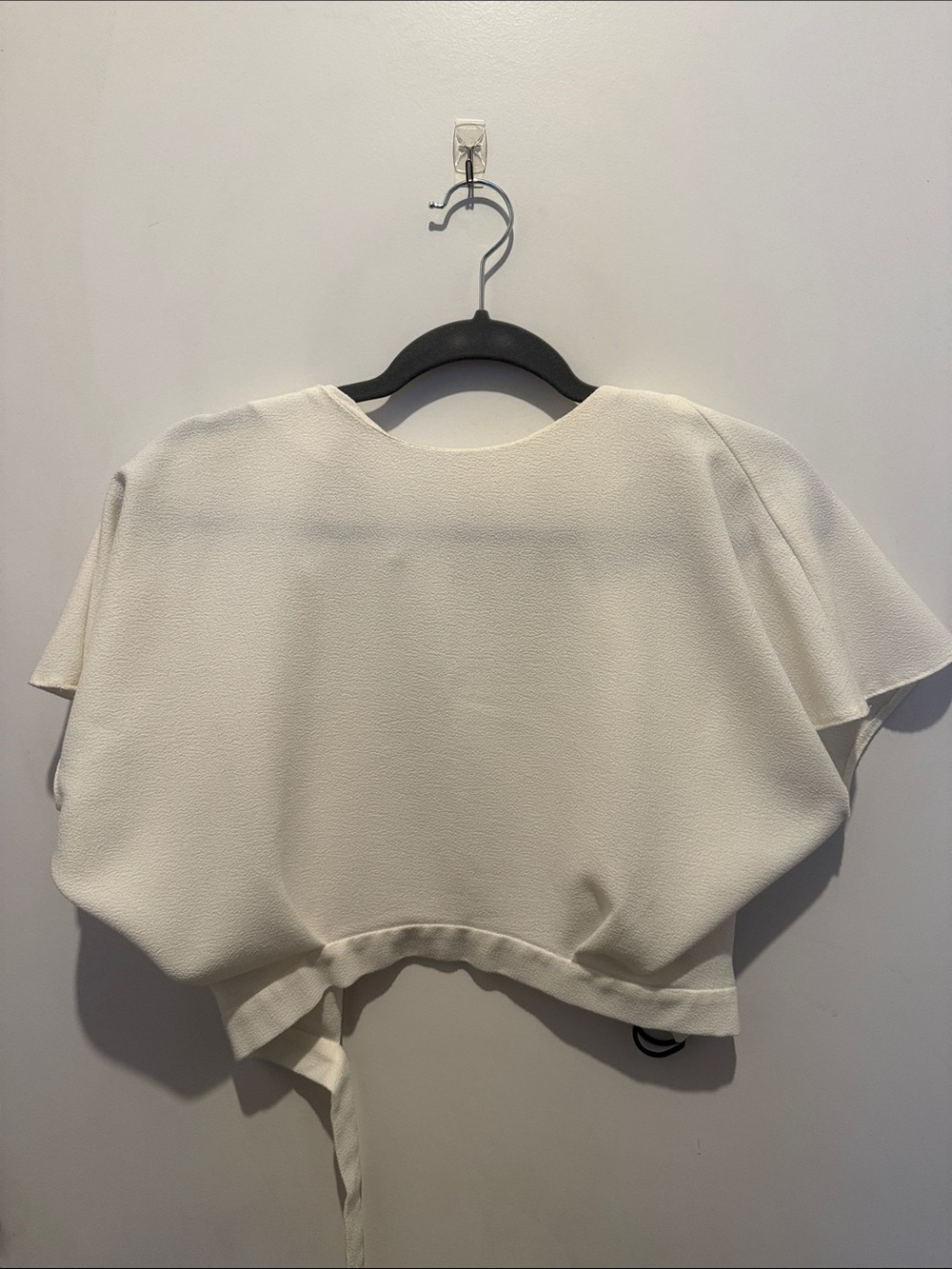 ASOS Cream Tie-Front Crop Top